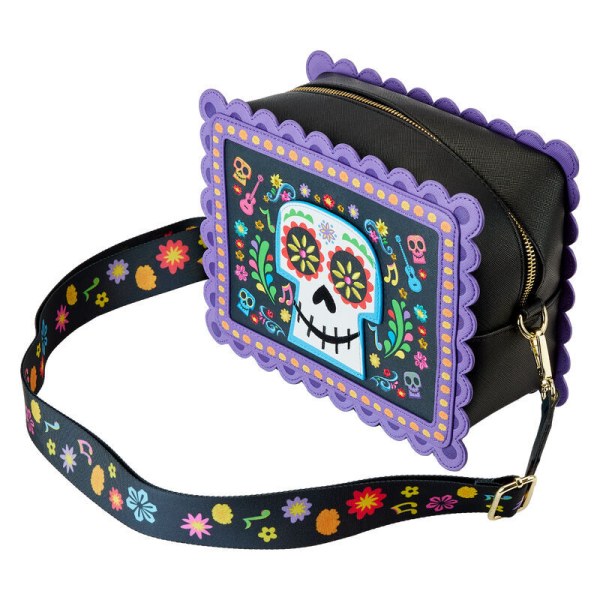 sac bandoulière Loungefly Disney Coco Miguel Calavera Floral Skull