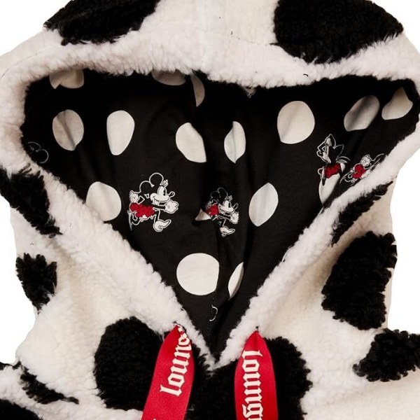 Sweat à capuche taille S Sherpa Minnie Rocks the Dots - DISNEY LOUNGEFLY