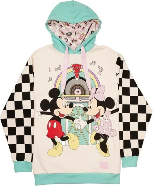 Sweat à capuche unisexe Mickey et Minnie dîner en amoureux - DISNEY LOUNGEFLY