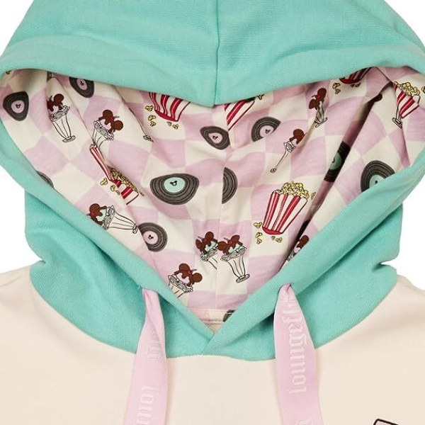 Sweat à capuche unisexe Mickey et Minnie dîner en amoureux - DISNEY LOUNGEFLY