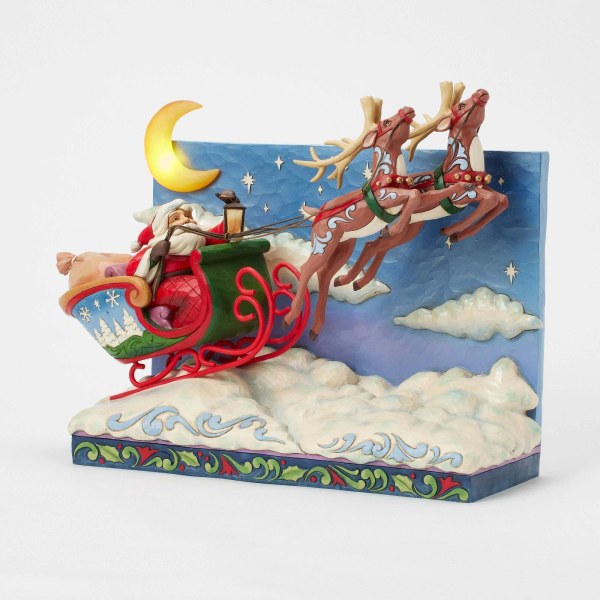 TRAÎNEAU DU PÈRE NOËL AVEC RENNES MUSICALE À LED - HEARTWOOD CREEK