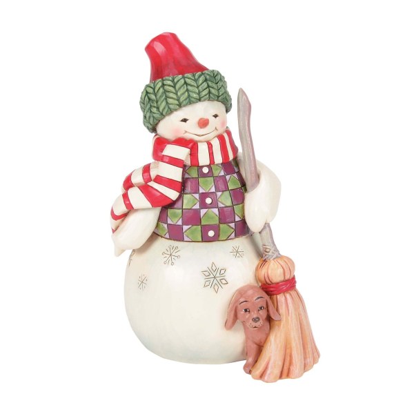 BONHOMME DE NEIGE AVEC CHIEN CURIEUX - HEARTWOOD CREEK