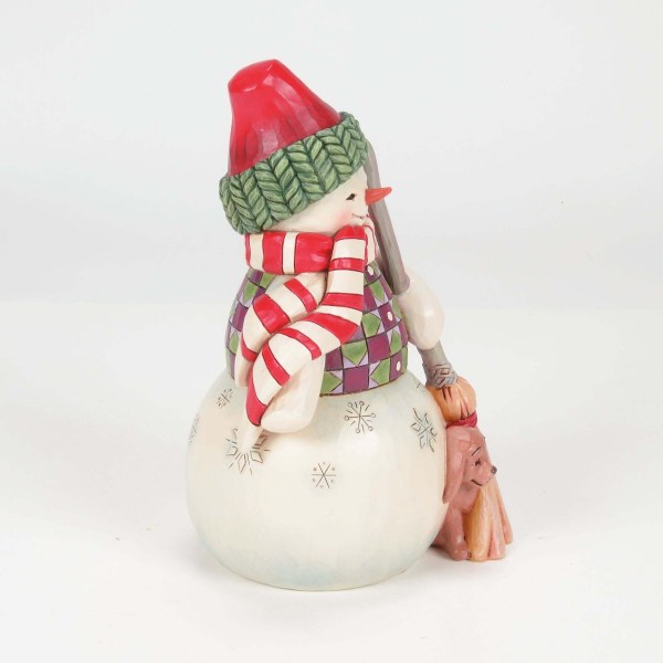 BONHOMME DE NEIGE AVEC CHIEN CURIEUX - HEARTWOOD CREEK