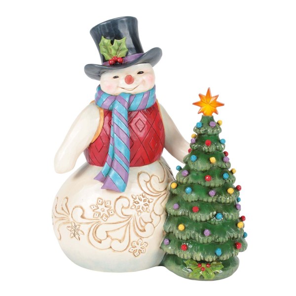 BONHOMME DE NEIGE AVEC ARBRE VINTAGE À LED - HEARTWOOD CREEK