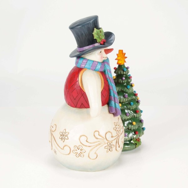 BONHOMME DE NEIGE AVEC ARBRE VINTAGE À LED - HEARTWOOD CREEK