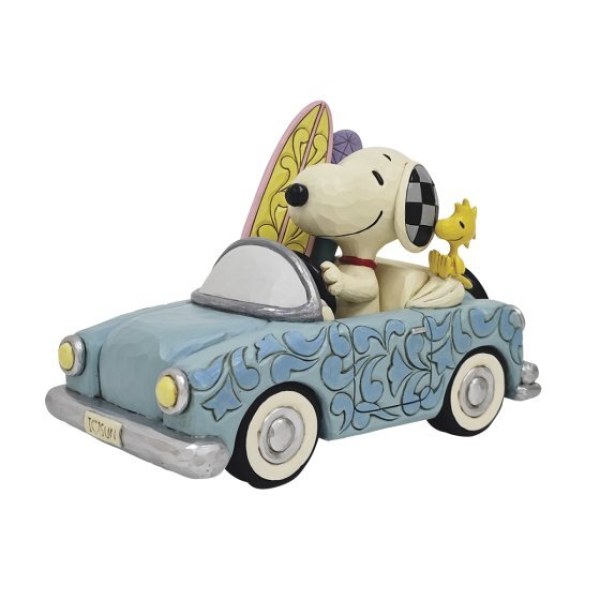 Snoopy et Woodstock en voiture de surf- Peanuts