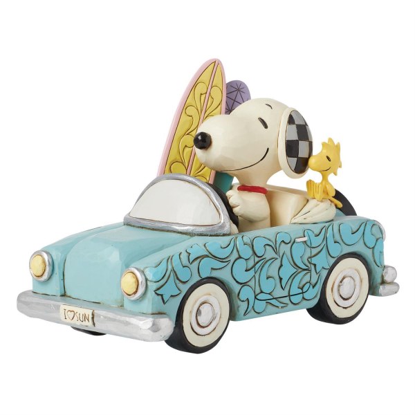 Snoopy et Woodstock en voiture de surf- Peanuts