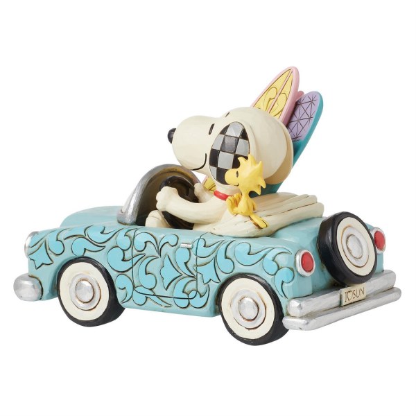 Snoopy et Woodstock en voiture de surf- Peanuts