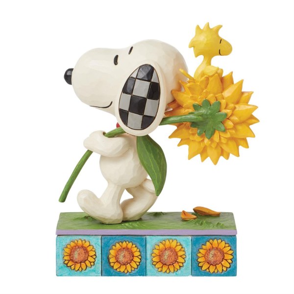 Snoopy et Woodstock avec des tournesols - Peanuts