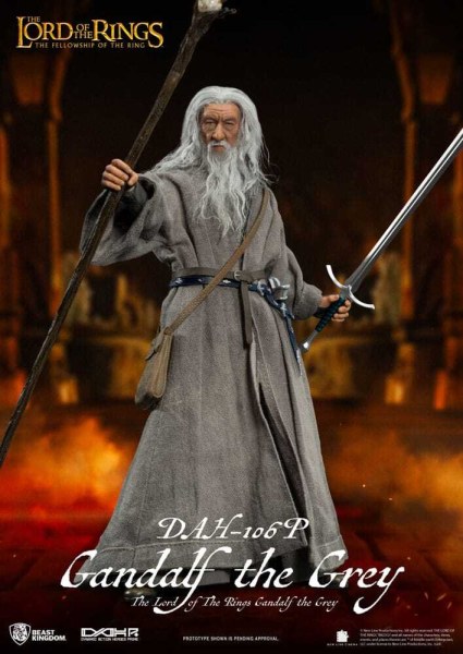 Figurine Gandalf le Gris 21 cm à l'échelle 1/9 du Seigneur des Anneaux Dynamic Action Heroes
