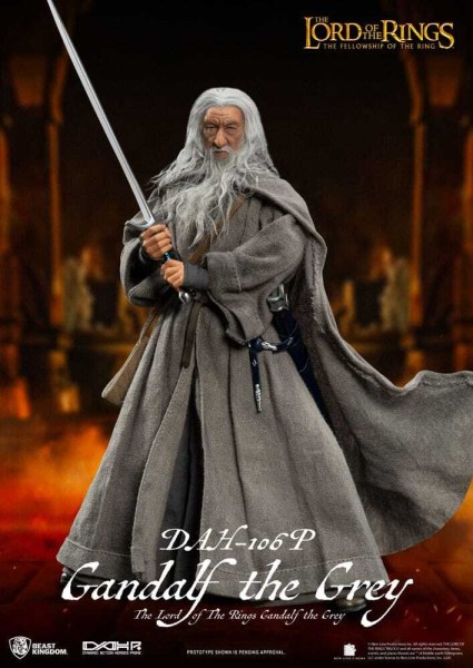 Figurine Gandalf le Gris 21 cm à l'échelle 1/9 du Seigneur des Anneaux Dynamic Action Heroes