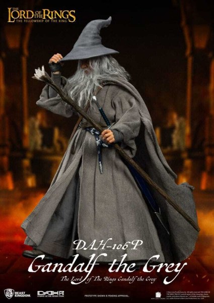 Figurine Gandalf le Gris 21 cm à l'échelle 1/9 du Seigneur des Anneaux Dynamic Action Heroes