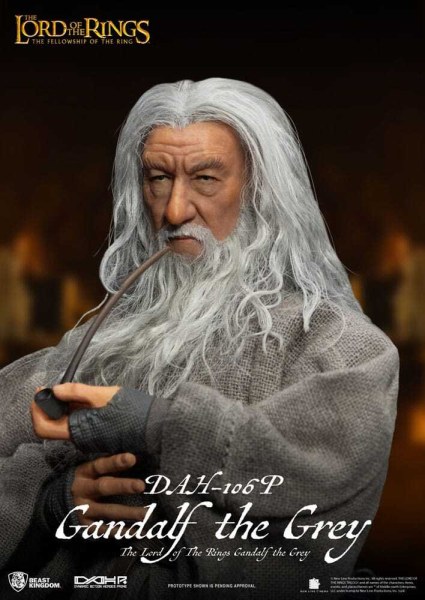 Figurine Gandalf le Gris 21 cm à l'échelle 1/9 du Seigneur des Anneaux Dynamic Action Heroes