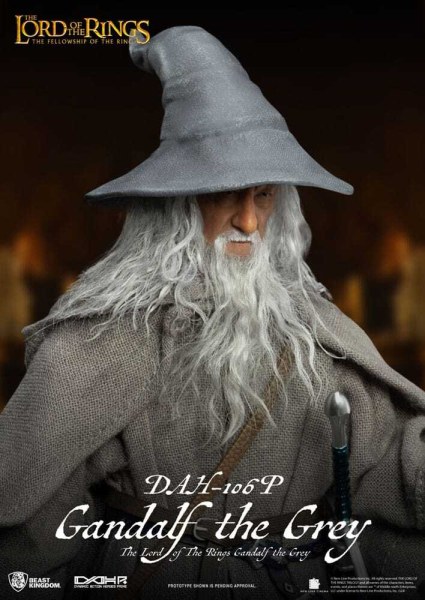 Figurine Gandalf le Gris 21 cm à l'échelle 1/9 du Seigneur des Anneaux Dynamic Action Heroes