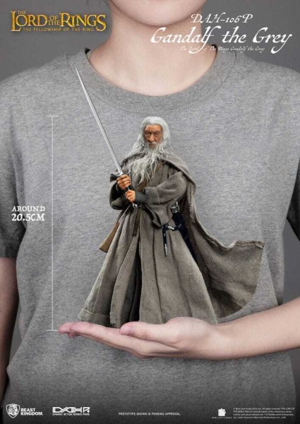 Figurine Gandalf le Gris 21 cm à l'échelle 1/9 du Seigneur des Anneaux Dynamic Action Heroes