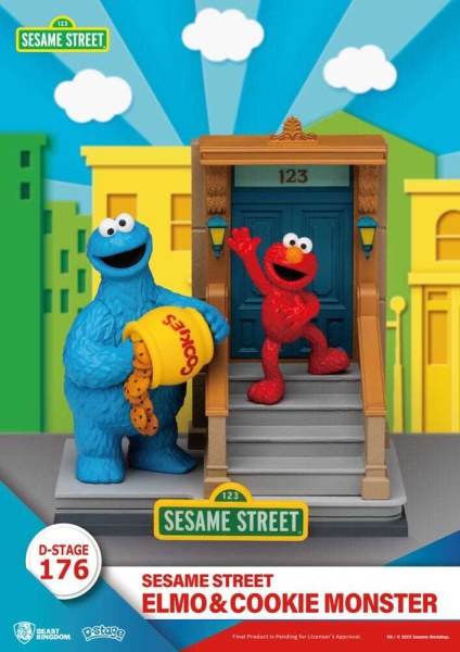 Statuette en PVC Elmo & Cookie Monster de Sesame Street D-Stage 11 cm