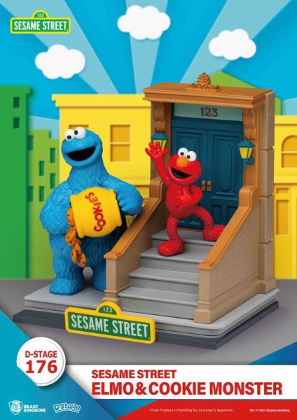 Statuette en PVC Elmo & Cookie Monster de Sesame Street D-Stage 11 cm