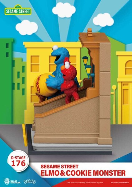Statuette en PVC Elmo & Cookie Monster de Sesame Street D-Stage 11 cm