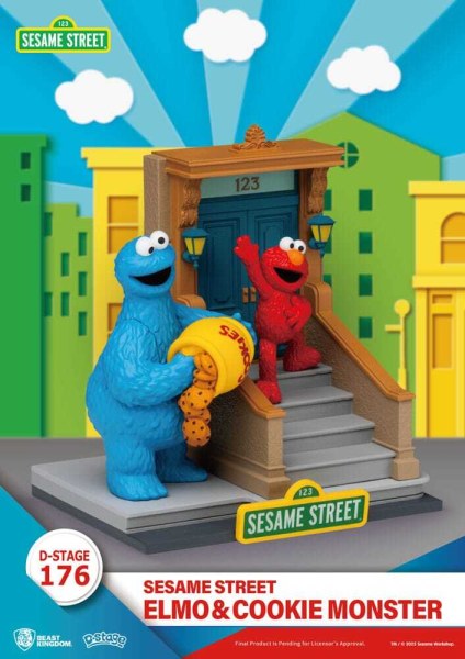 Statuette en PVC Elmo & Cookie Monster de Sesame Street D-Stage 11 cm