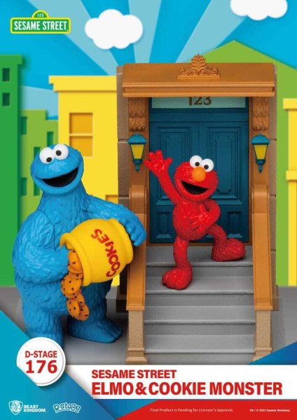 Statuette en PVC Elmo & Cookie Monster de Sesame Street D-Stage 11 cm
