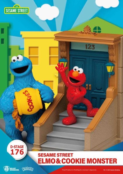 Statuette en PVC Elmo & Cookie Monster de Sesame Street D-Stage 11 cm
