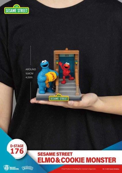 Statuette en PVC Elmo & Cookie Monster de Sesame Street D-Stage 11 cm