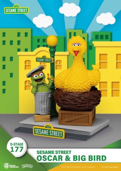 Statuette en PVC D-Stage de Sesame Street Oscar & Big Bird 12 cm