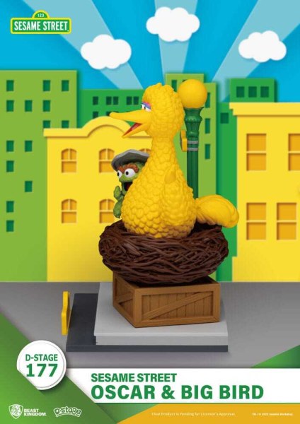 Statuette en PVC D-Stage de Sesame Street Oscar & Big Bird 12 cm