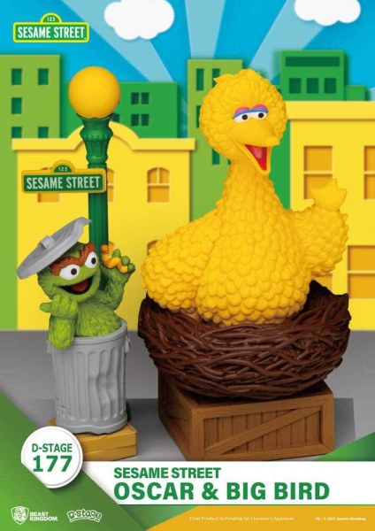 Statuette en PVC D-Stage de Sesame Street Oscar & Big Bird 12 cm