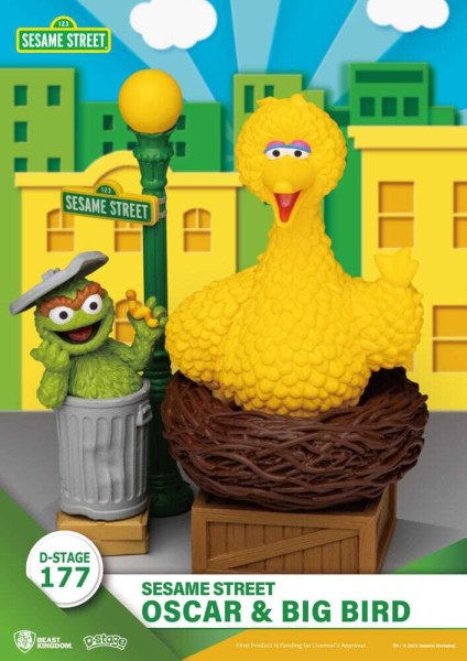Statuette en PVC D-Stage de Sesame Street Oscar & Big Bird 12 cm