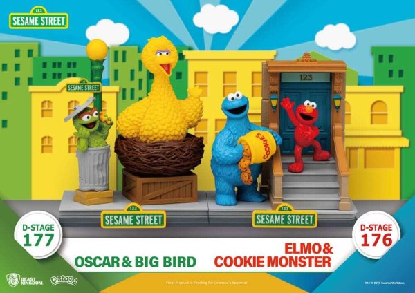 Statuette en PVC D-Stage de Sesame Street Oscar & Big Bird 12 cm
