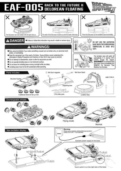 Statuette Retour vers le futur Egg Attack Floating Retour vers le futur II DeLorean Deluxe Version heo EU Exclusive 20 cm