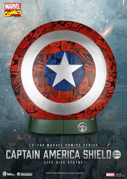 Statuette grandeur nature Captain America Shield en PVC Marvel Comics 64 cm