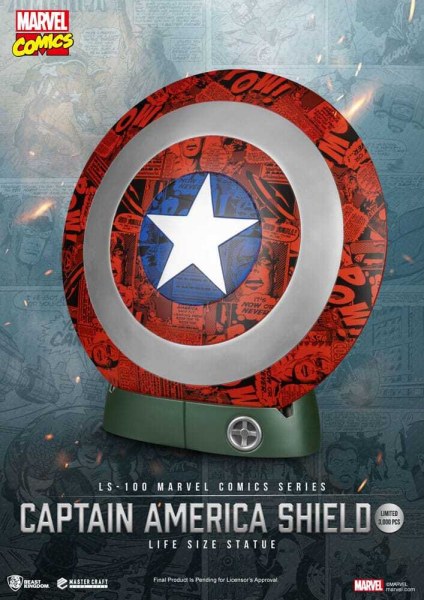 Statuette grandeur nature Captain America Shield en PVC Marvel Comics 64 cm