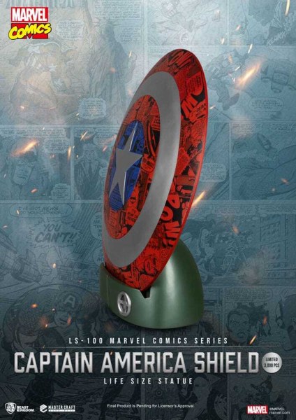 Statuette grandeur nature Captain America Shield en PVC Marvel Comics 64 cm