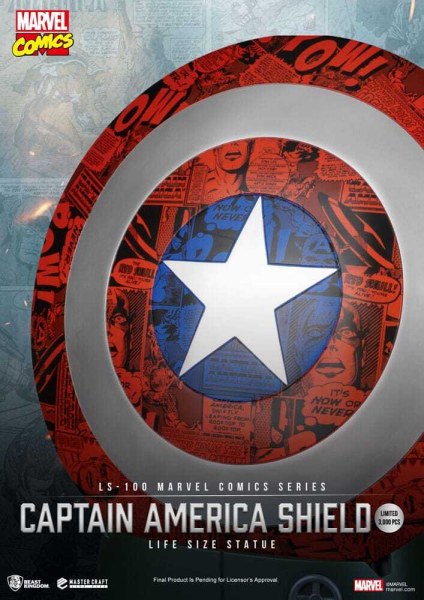 Statuette grandeur nature Captain America Shield en PVC Marvel Comics 64 cm