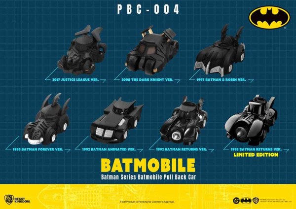 Batman Pull Back Car Series Lot de 6 voitures à friction Boîte aveugle