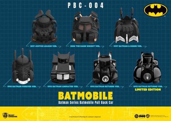 Batman Pull Back Car Series Lot de 6 voitures à friction Boîte aveugle