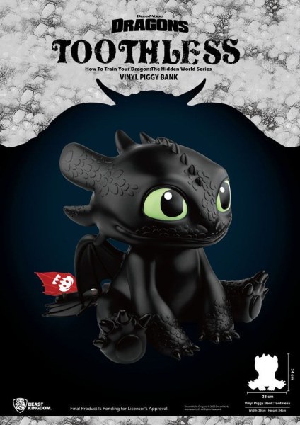 Tirelire Dragons Cochon Vinyle Krokmou 30 cm