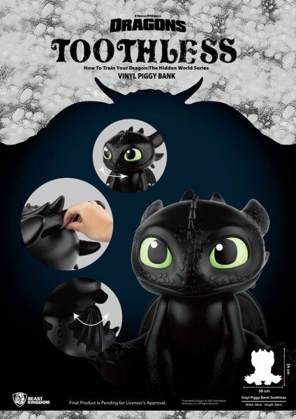 Tirelire Dragons Cochon Vinyle Krokmou 30 cm
