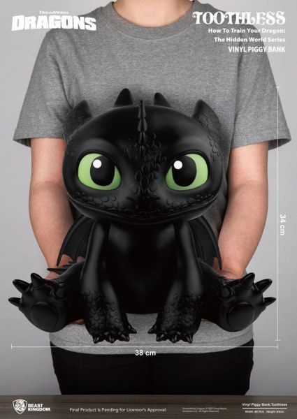 Tirelire Dragons Cochon Vinyle Krokmou 30 cm