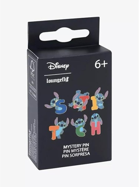 PIN'S MYSTÈRE LETTRES ET POSES DE STITCH - DISNEY LOUNGEFLY