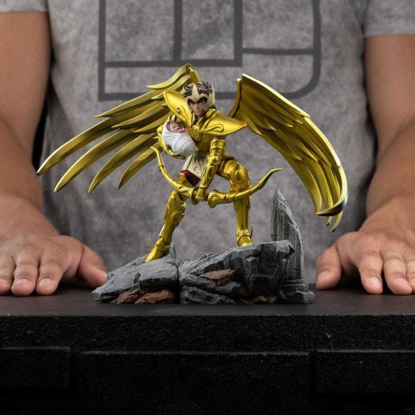 Statue des Chevaliers du Zodiaque à l'échelle 1/10, Art Scale, Sagittaire Aiolos, 21 cm
