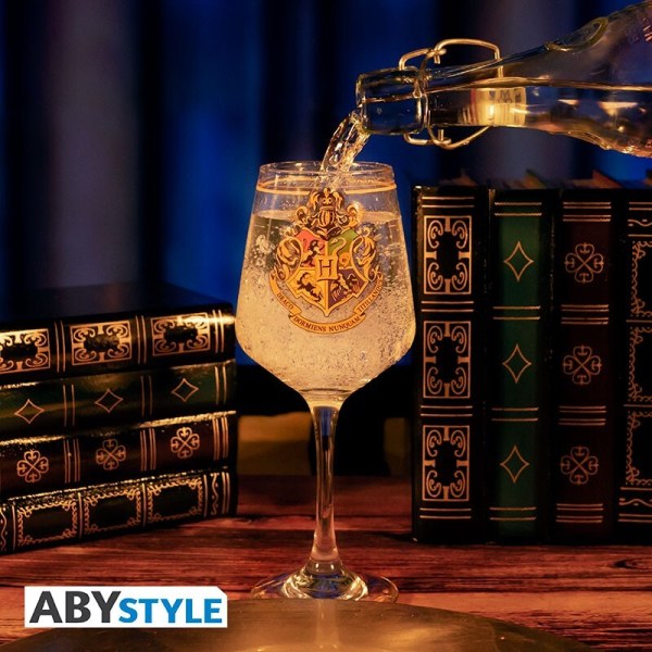 Verre à pied orné de l'emblème de Poudlard - Harry Potter