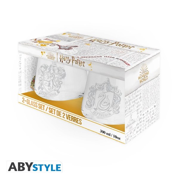 Lot de 2 verres Gryffondor et Serpentard - Harry Potter