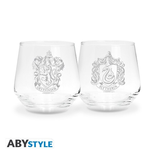 Lot de 2 verres Gryffondor et Serpentard - Harry Potter
