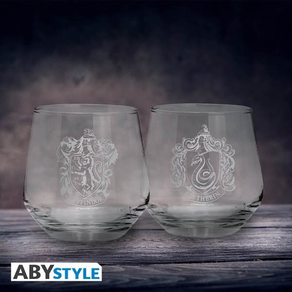 Lot de 2 verres Gryffondor et Serpentard - Harry Potter