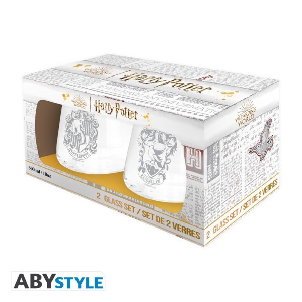 Lot de 2 verres Serdaigle et Poufsouffle - Harry Potter