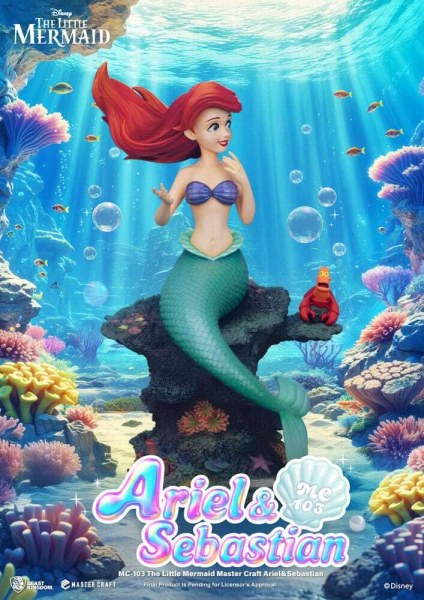 Figurine Ariel et Sebastian La Petite Sirène Master Craft 42 cm - DISNEY MASTERCRAFT