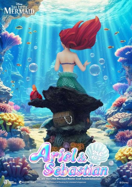 Figurine Ariel et Sebastian La Petite Sirène Master Craft 42 cm - DISNEY MASTERCRAFT